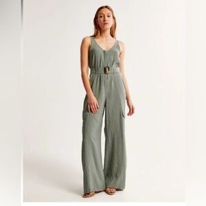 Women's Olive Jumpsuit Abercrombie and Fitch